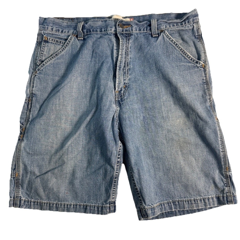 Vintage Levi's Red Tab Baggy Carpenter Jean Shorts Men's 36 Med Wash Denim Y2K